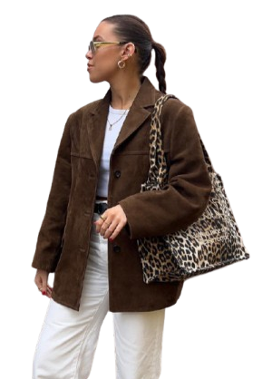 Kadın Kahverengi Oversize Blazer Ceket