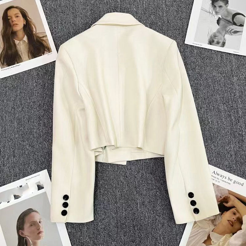 Kadın Kısa  Blazer Ceket - Tek Düğmeli Şık Ofis Stili