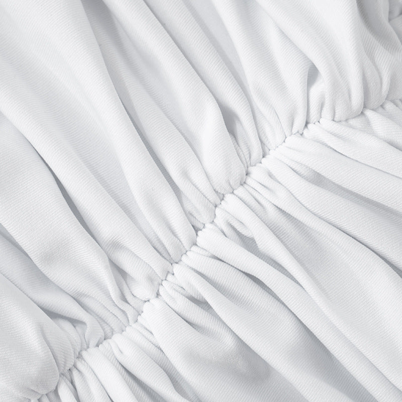 Halter Yaka Drape Detaylı Maxi Elbise