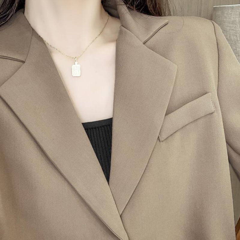 Kadın Kısa  Blazer Ceket - Tek Düğmeli Şık Ofis Stili