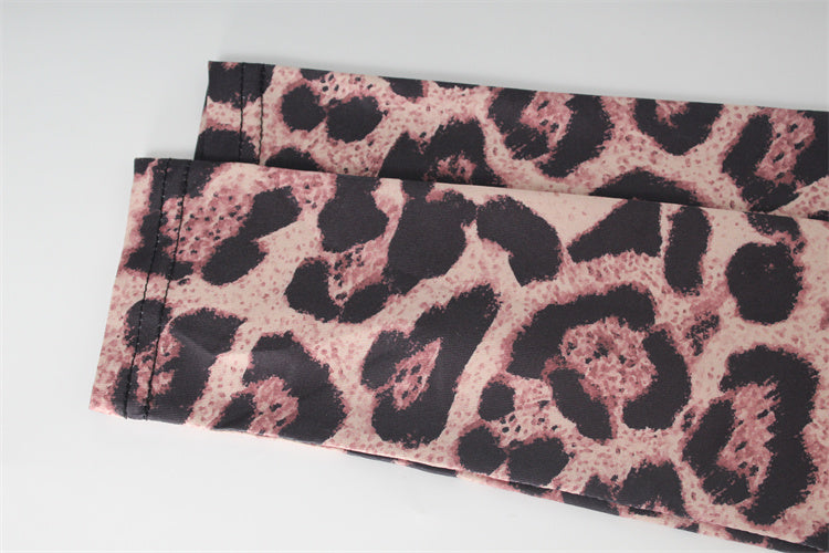 Leopar Desenli Midi Elbise