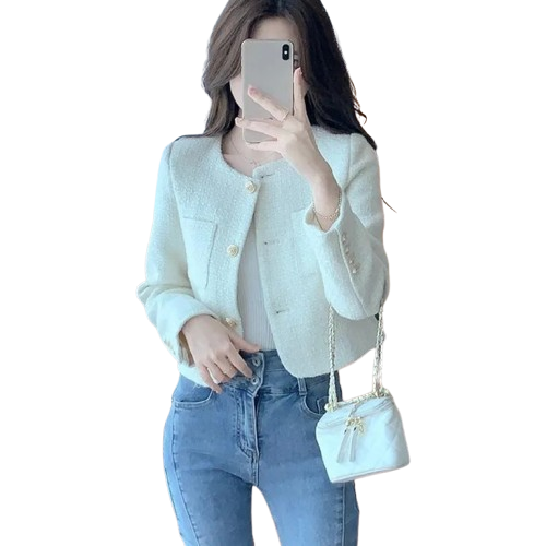 Yüksek Kalite Kadın Kısa Blazer Ceket - Cepli ve Düğmeli Tasarım