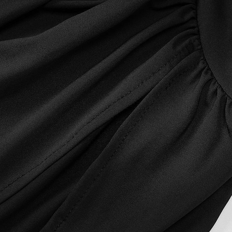 Halter Yaka Drape Detaylı Maxi Elbise