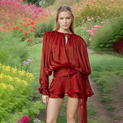 Romantik Bohem Tarz Mini Elbise