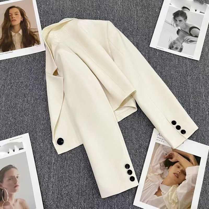 Kadın Kısa  Blazer Ceket - Tek Düğmeli Şık Ofis Stili