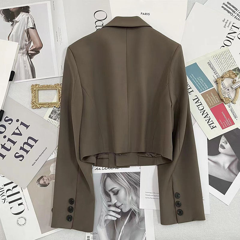 Kadın Kısa  Blazer Ceket - Tek Düğmeli Şık Ofis Stili