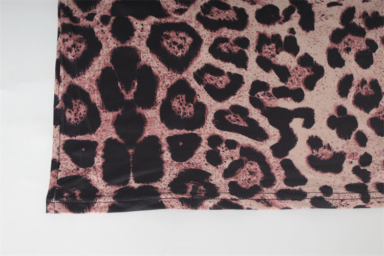 Leopar Desenli Midi Elbise