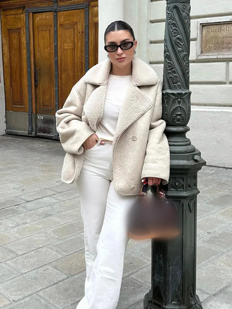 Vintage Yaka Yünlü Ceket