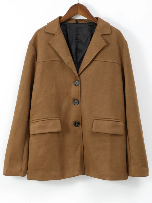 Kadın Kahverengi Oversize Blazer Ceket