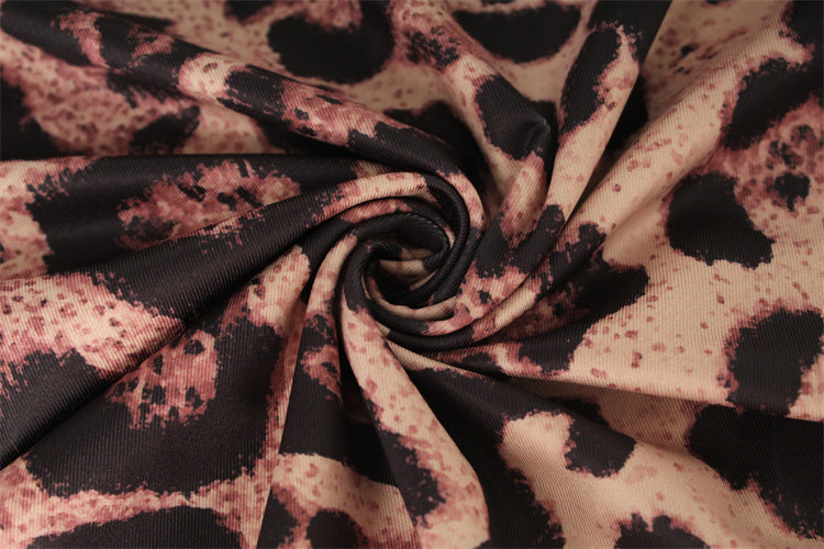 Leopar Desenli Midi Elbise